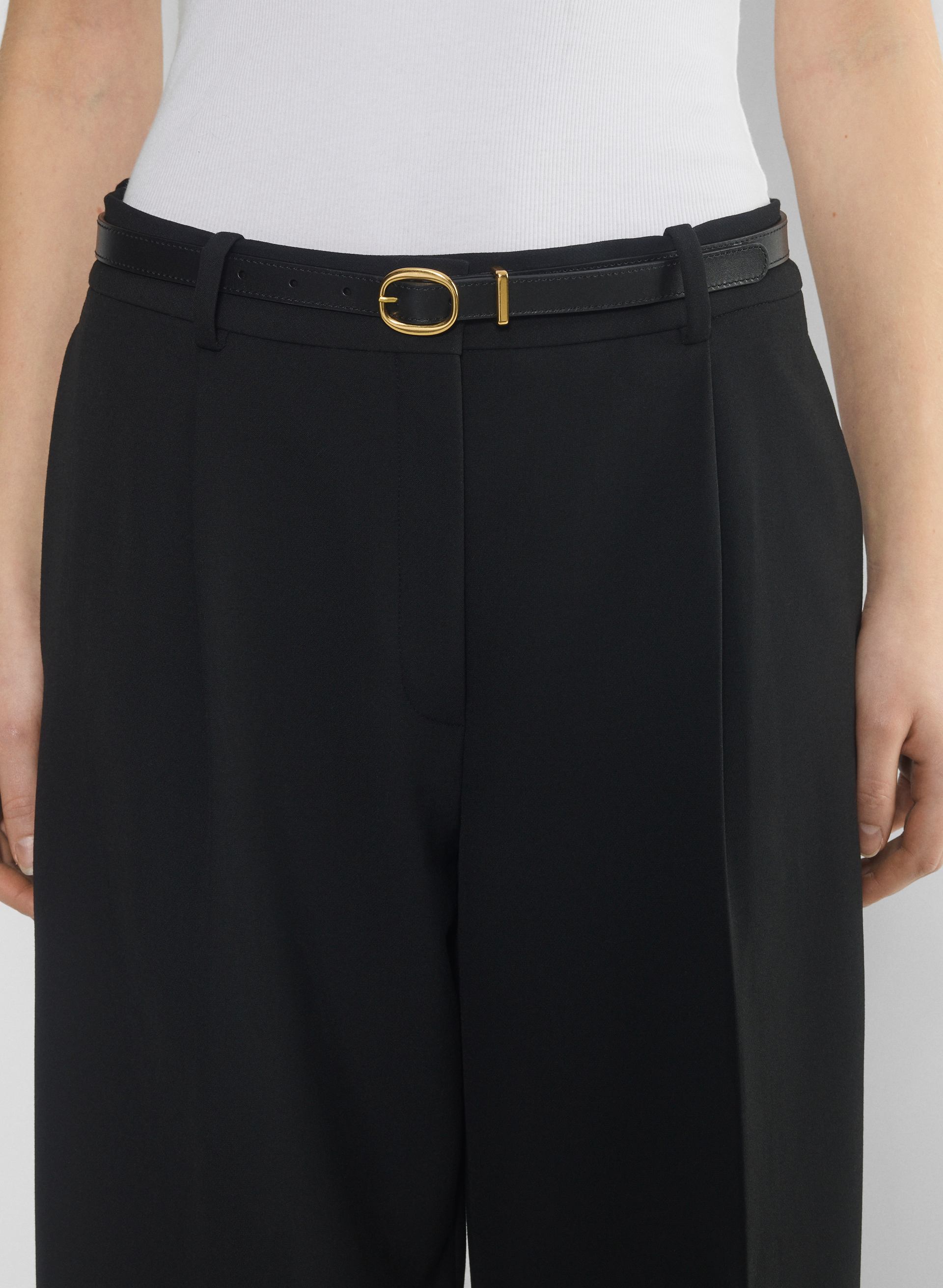 Lifetime Solid Brass Leather Slim Belt | Aritzia US