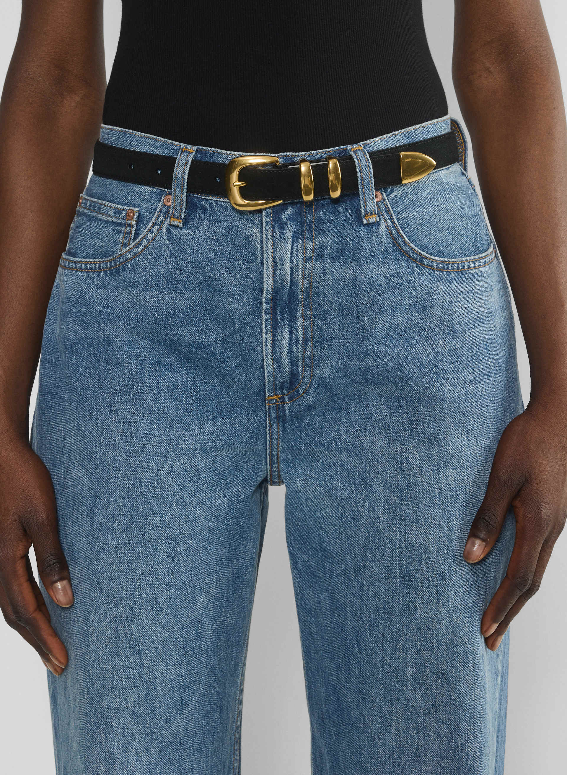 Legendary Solid Brass Suede Belt