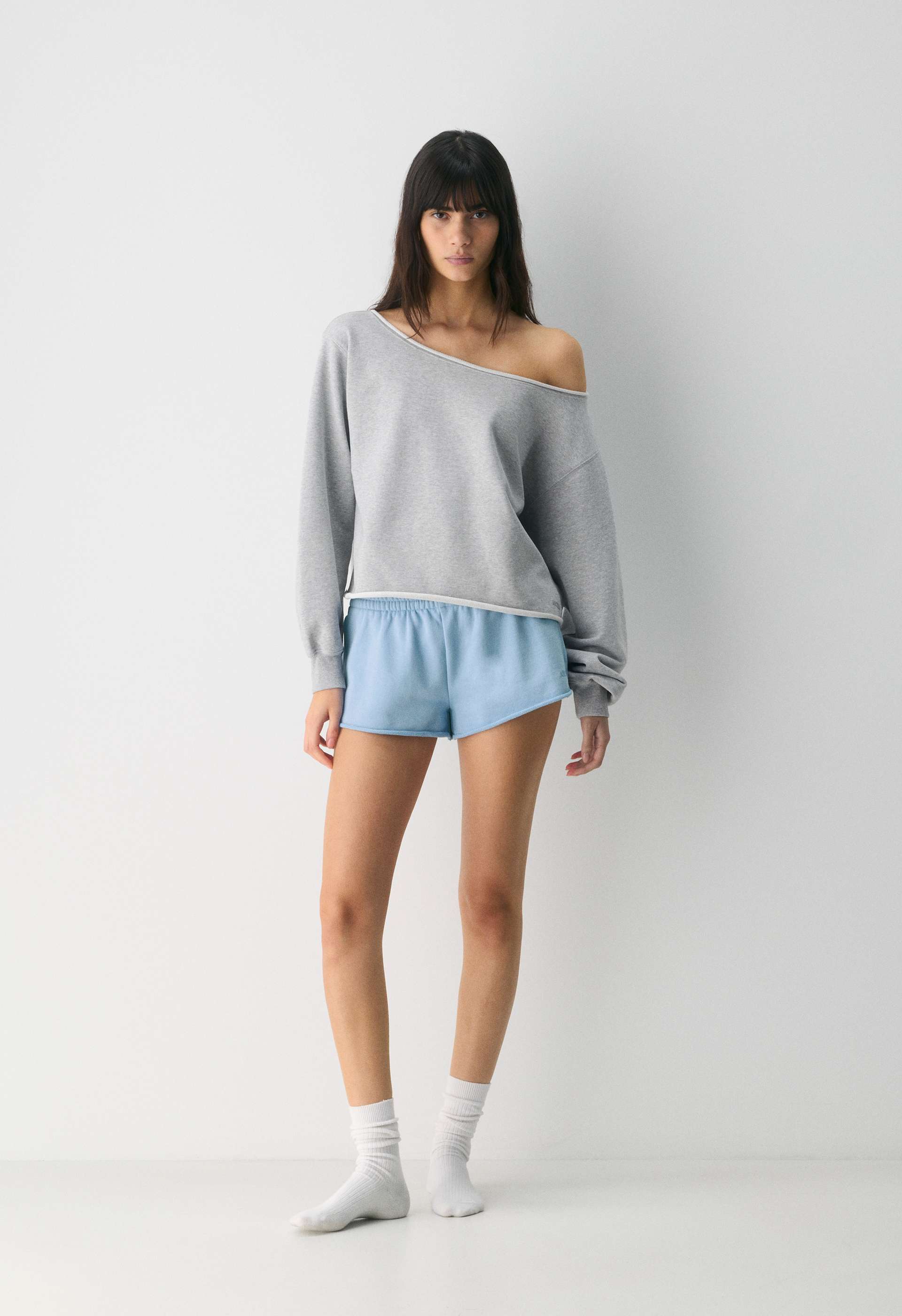 Terry Sweatfleece Perfect Off-Shoulder Top