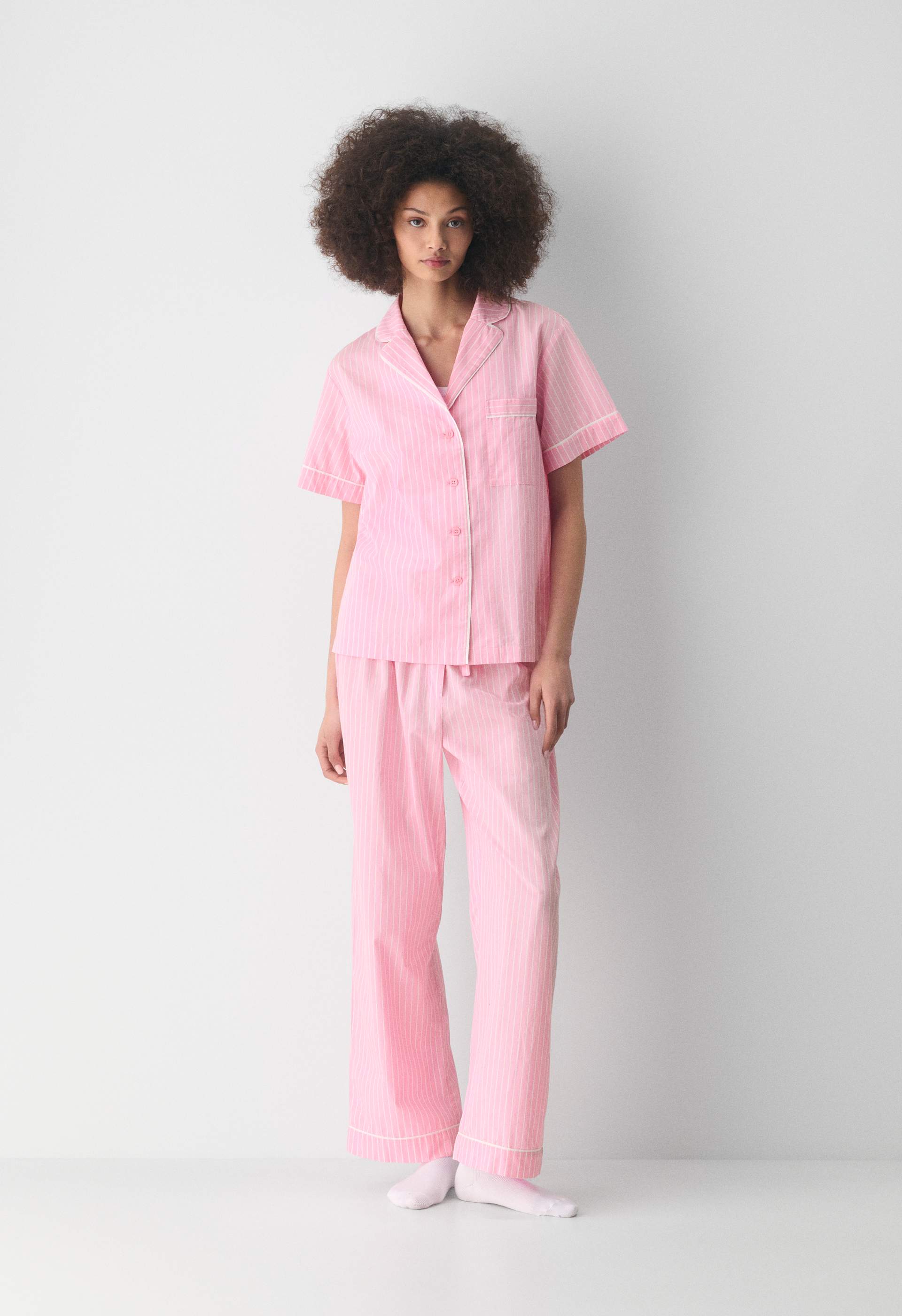 Laze Poplin Shortsleeve Pajama Shirt