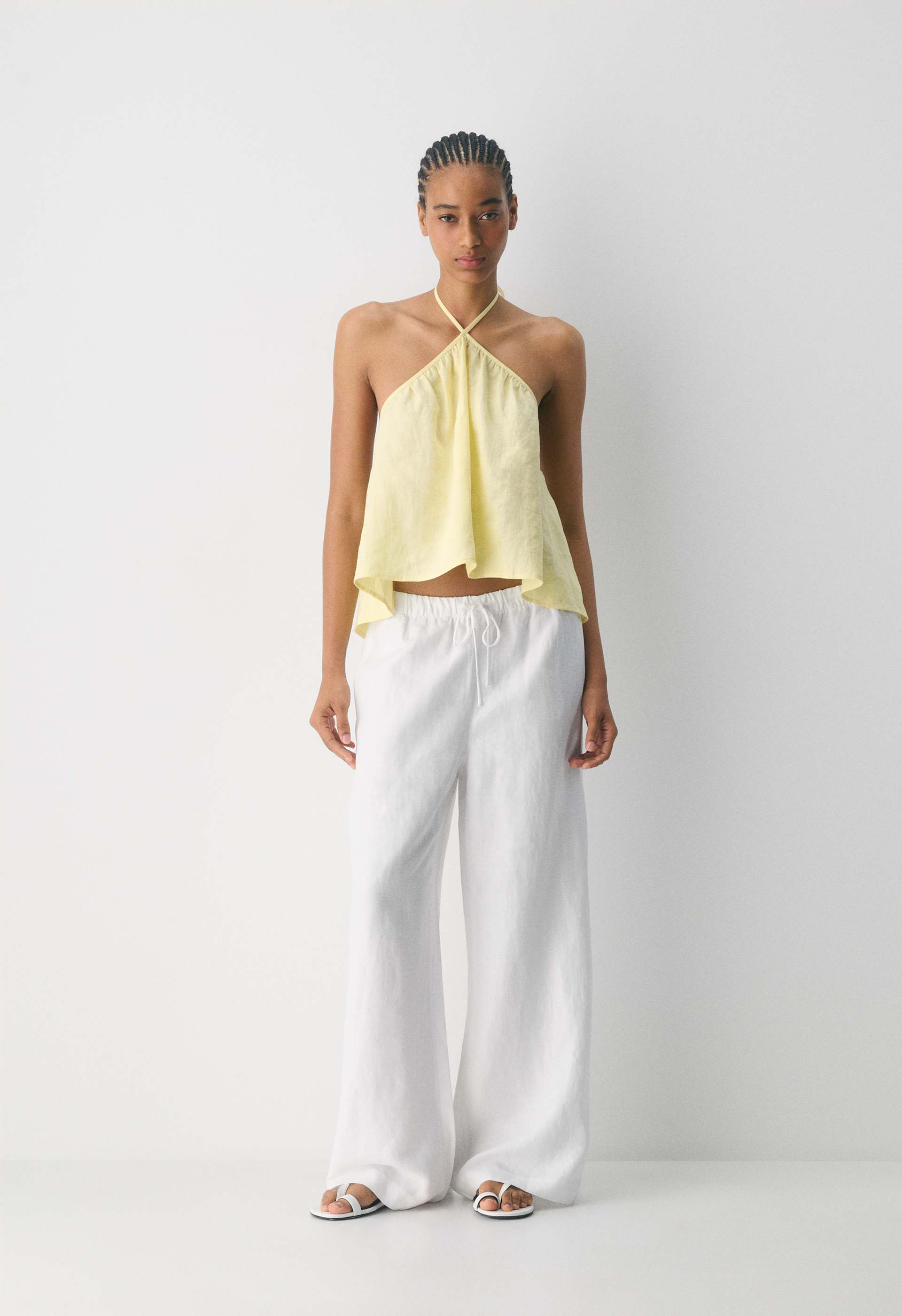 Acropolis Linen Halter Top