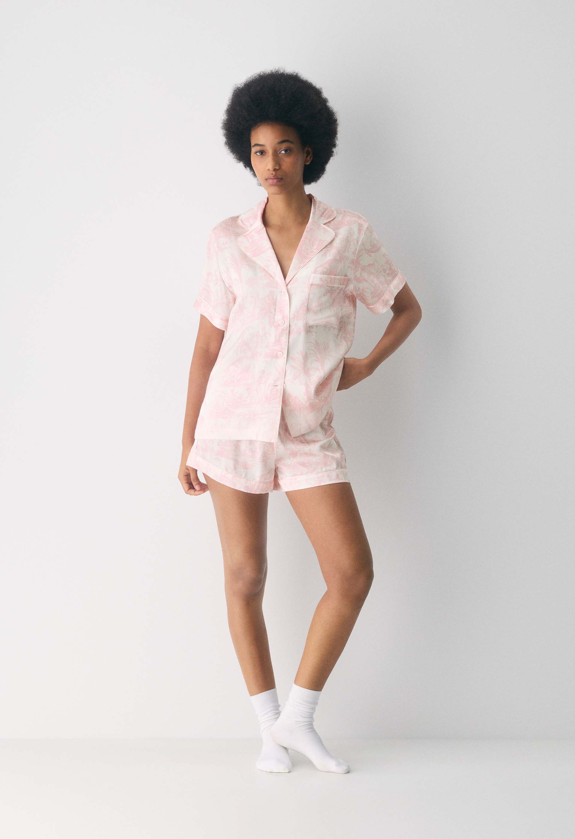 Nightside Silk Shortsleeve Pajama Shirt