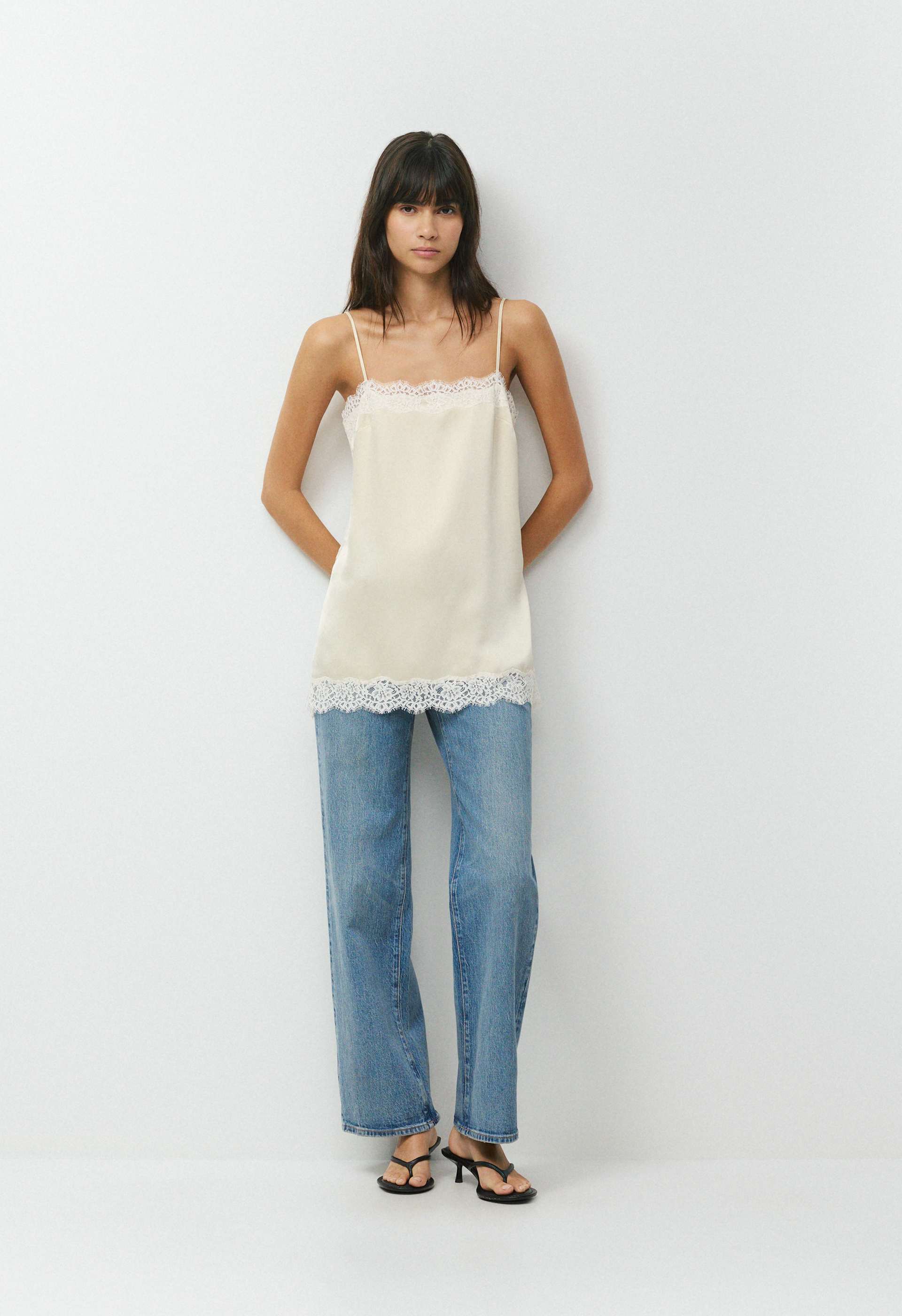 Serif Satin Camisole | Aritzia INTL