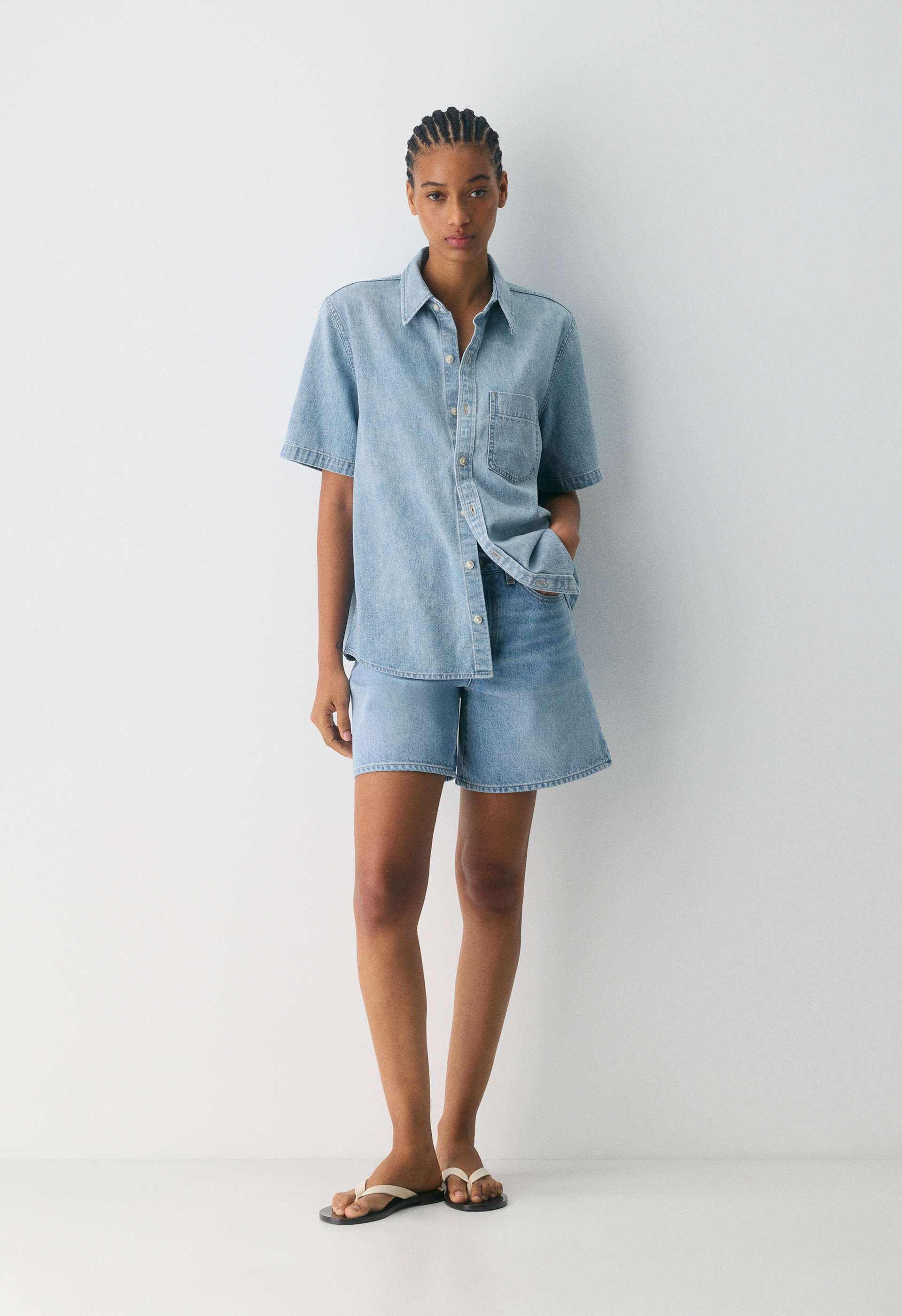 Denim Forum The '90s Vintage Shortsleeve Denim Shirt