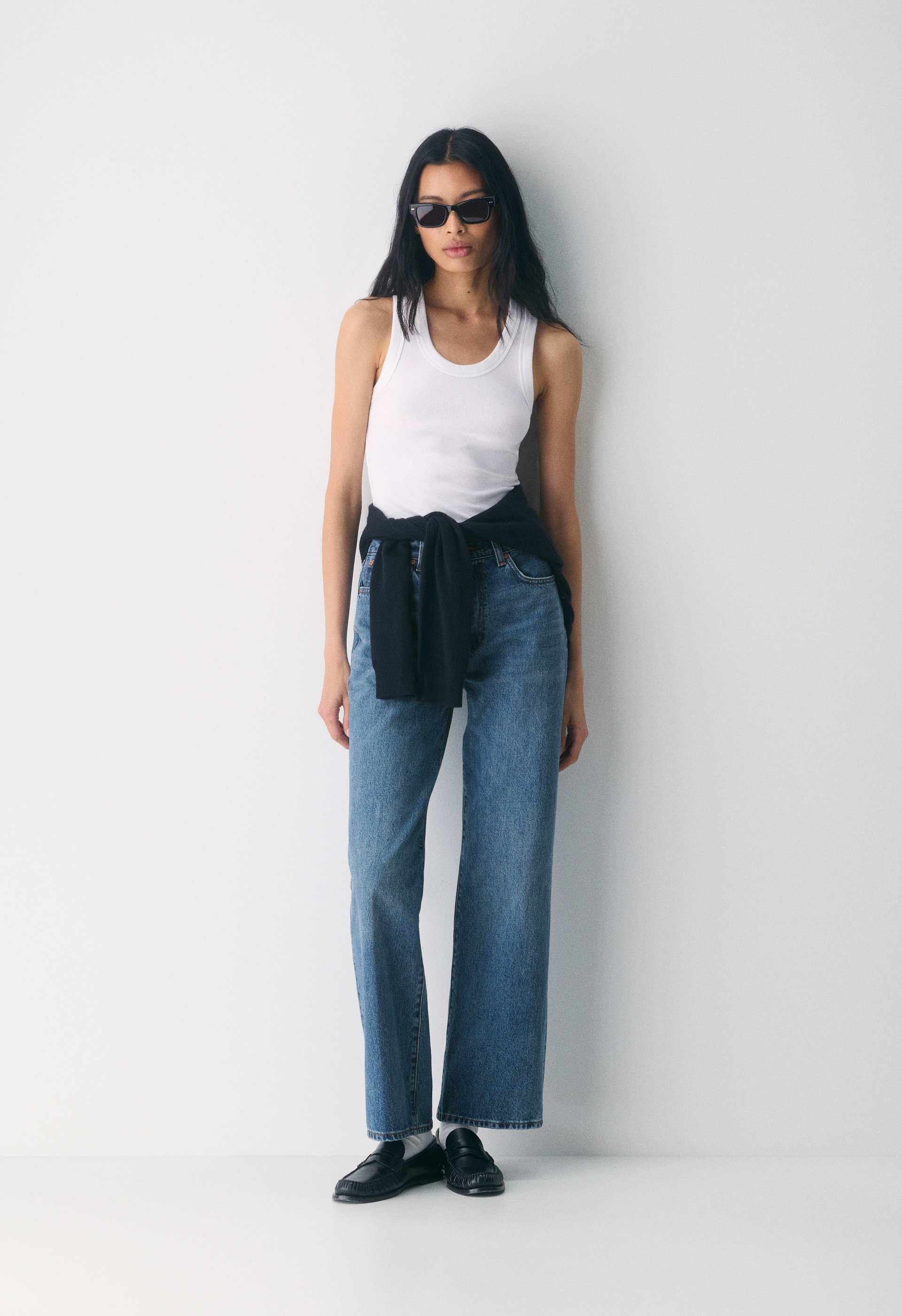 Denim Forum The Farrah Hi-Rise Wide Jean