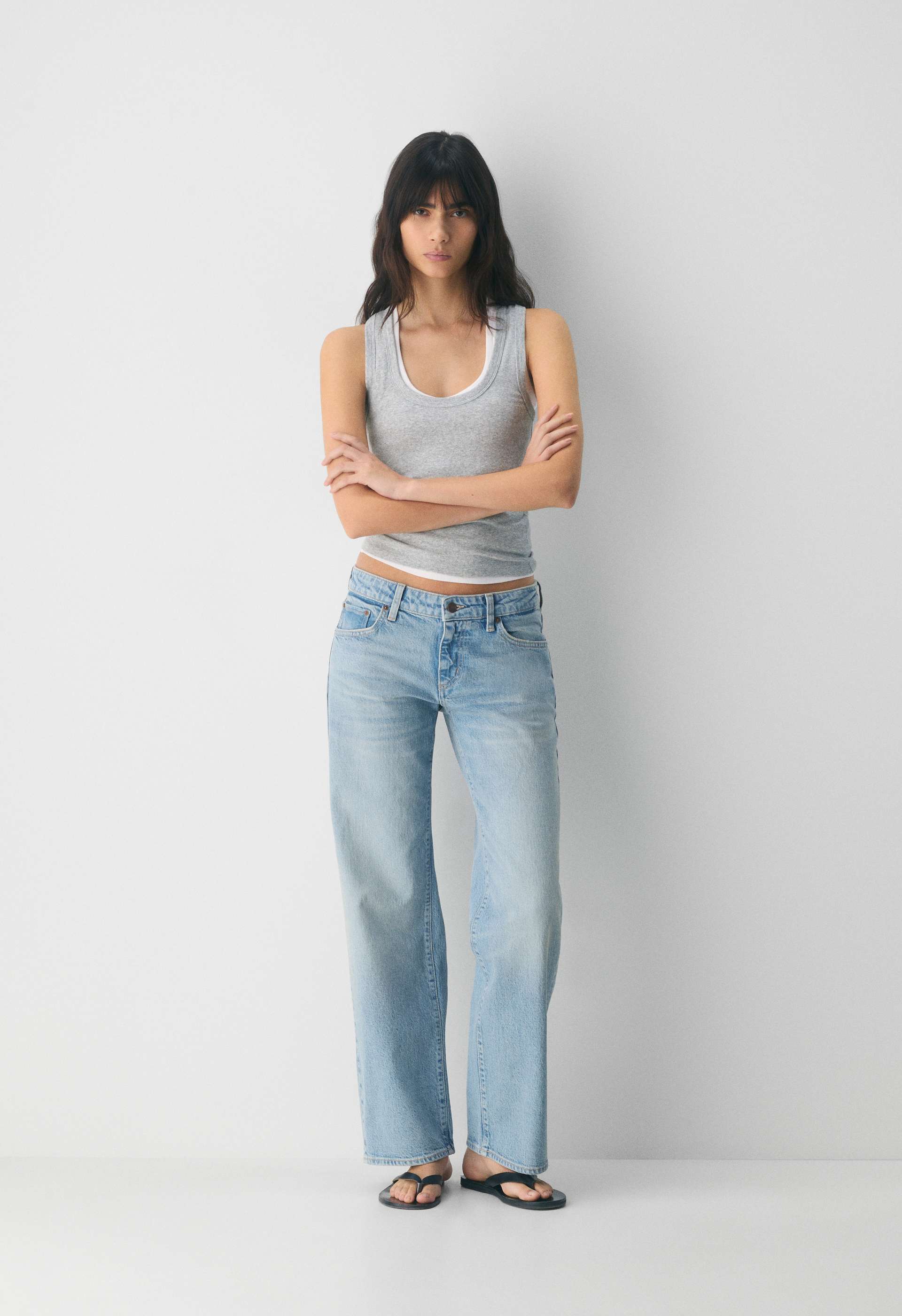 Denim Forum Salma Super Lo-Rise Straight Jean