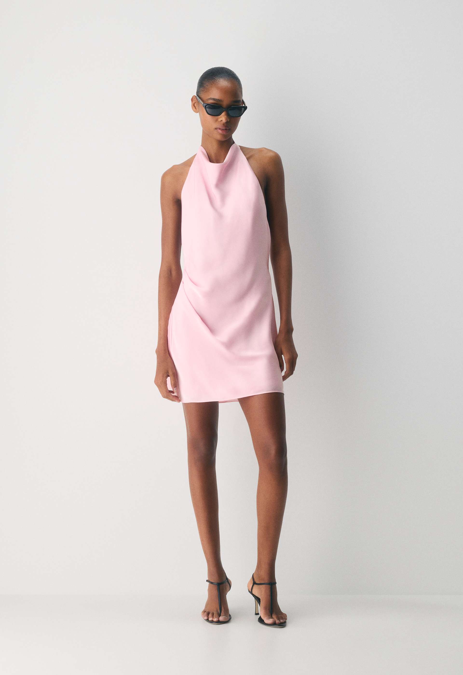 Audience Satin Mini Halter Dress