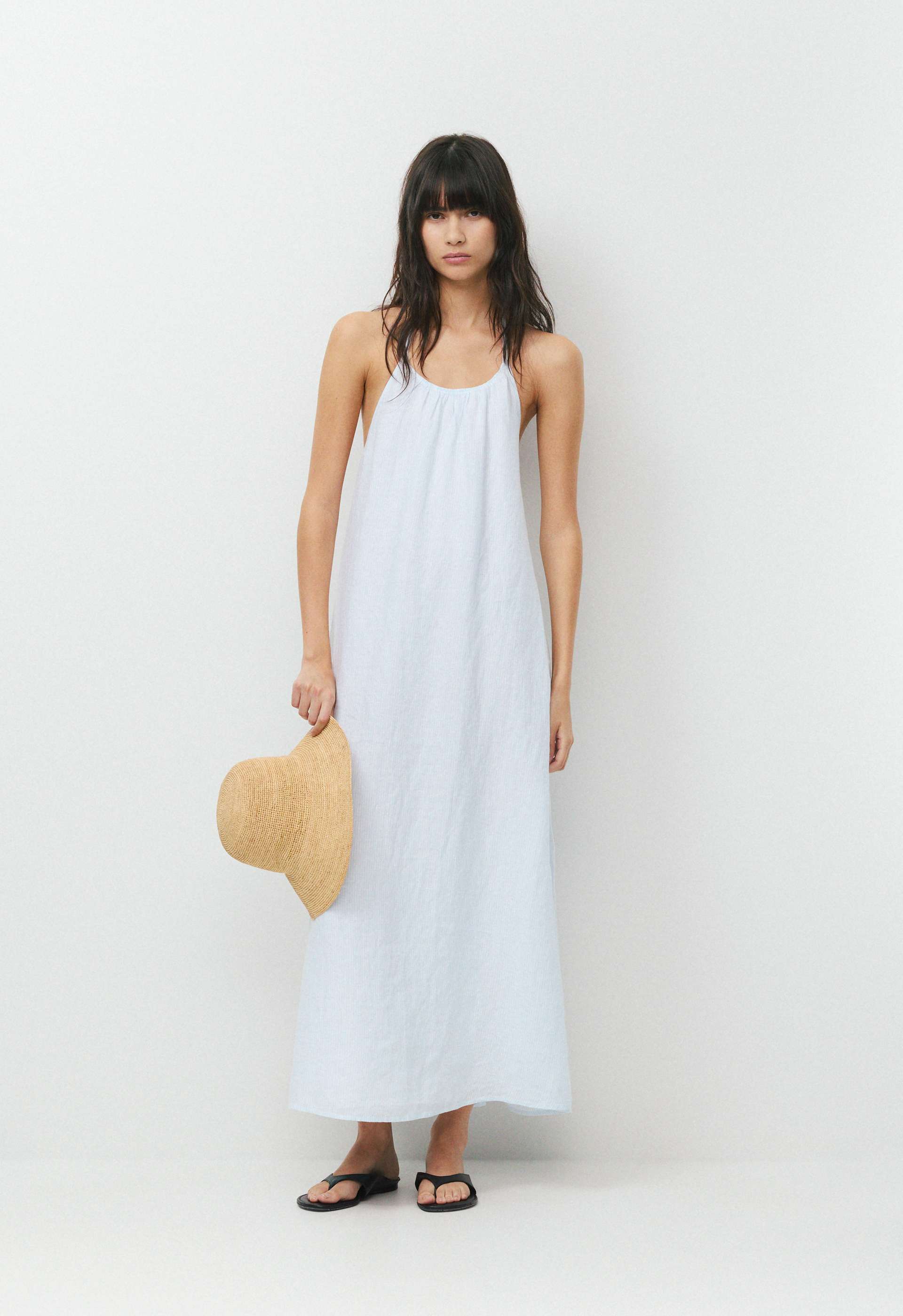 Sunpost Linen Halter Dress