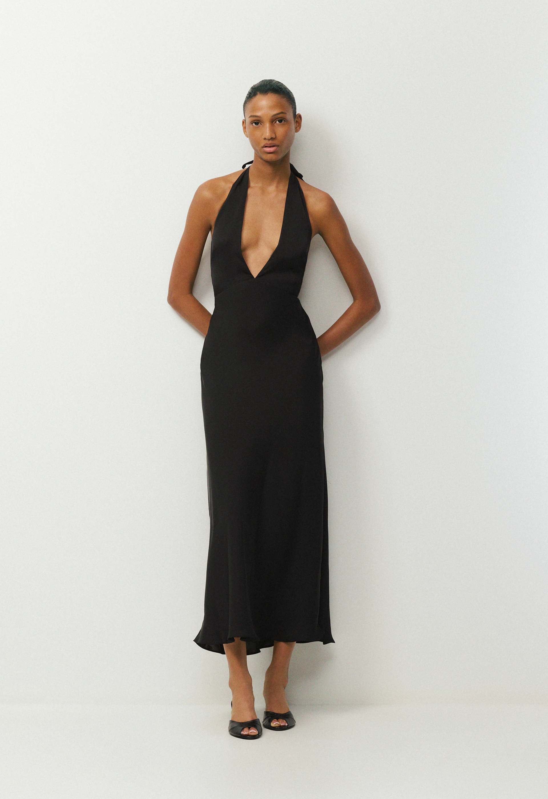 Nightscape Satin Halter Dress