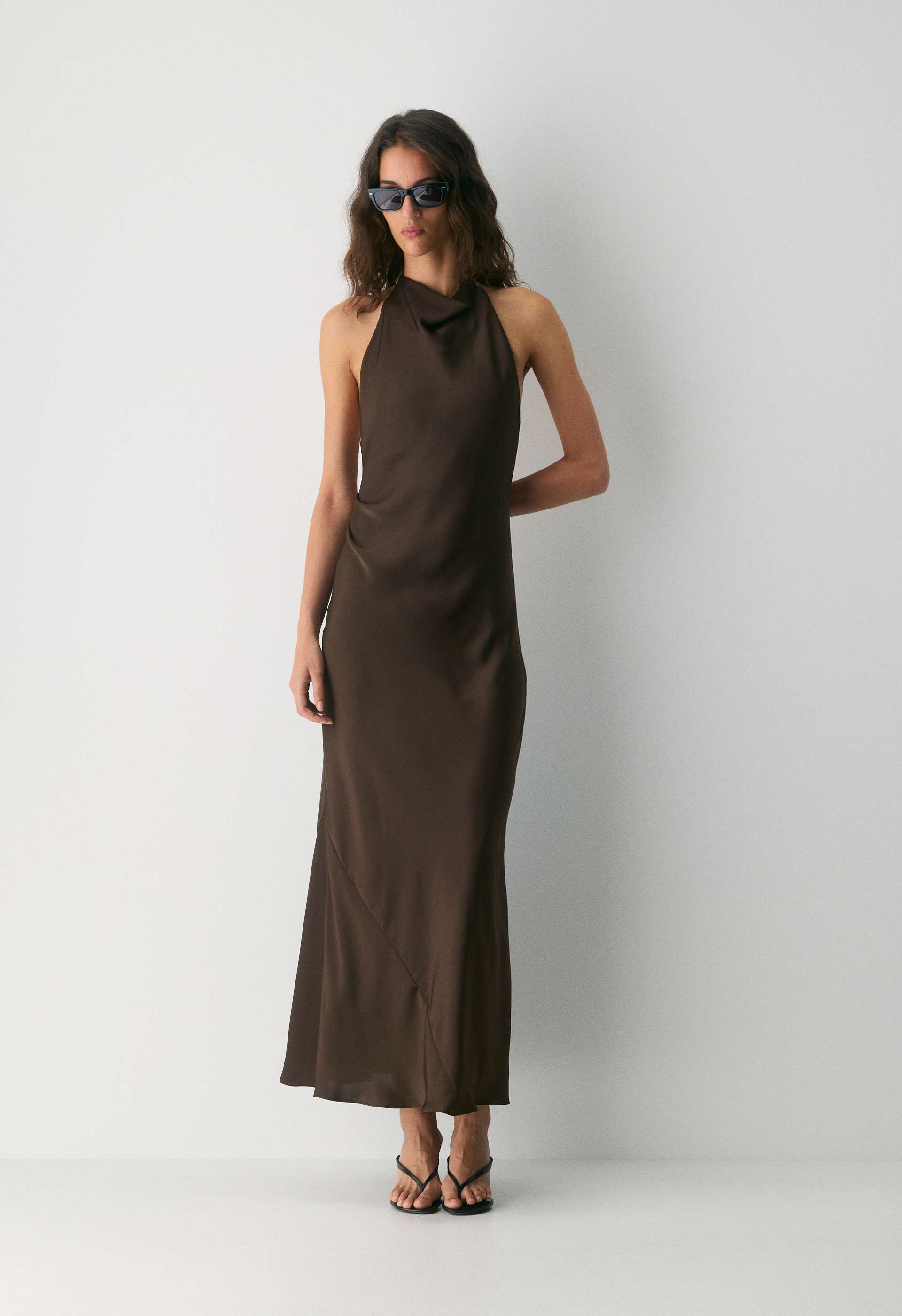 Audience Satin Full Halter Dress