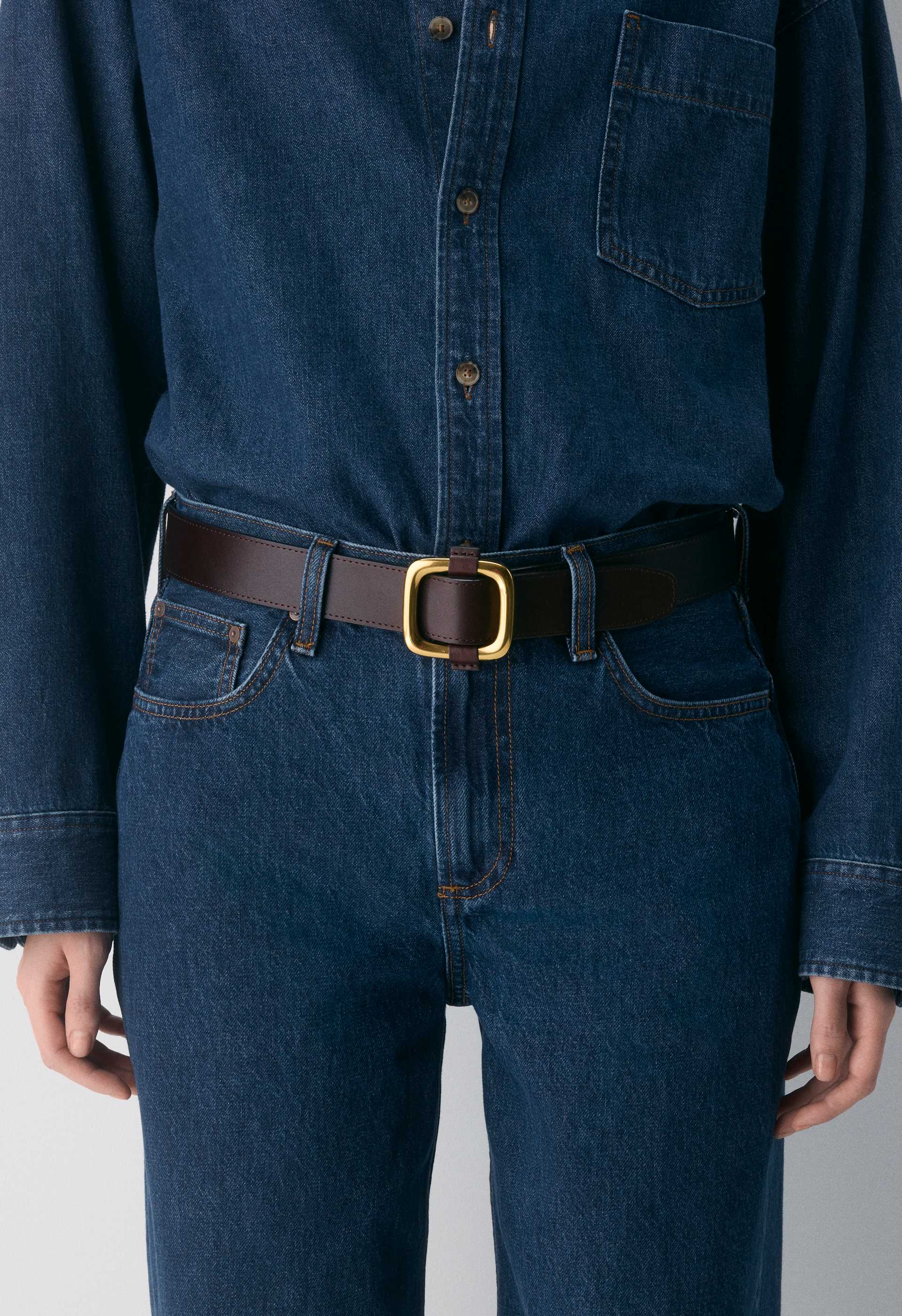 Slide Solid Brass Leather Belt