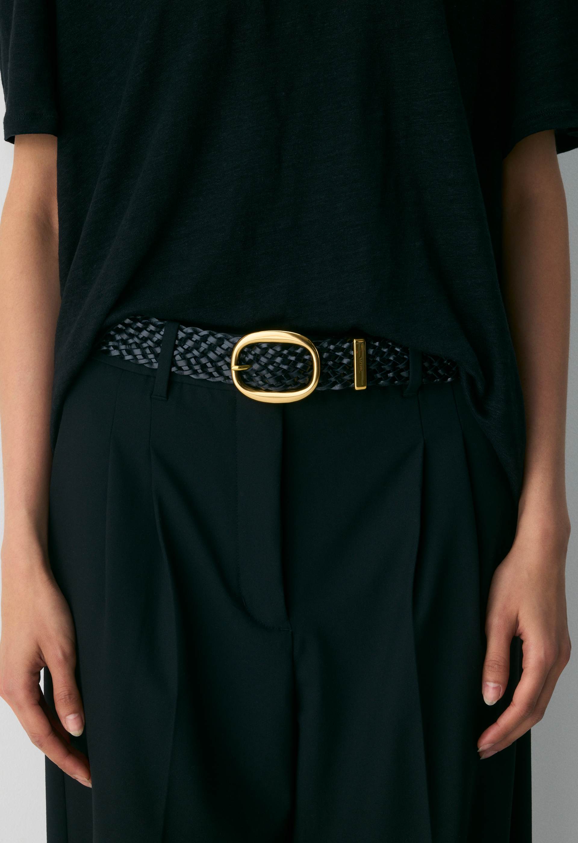 Lifetime Solid Brass Leather Wide Belt | Aritzia US