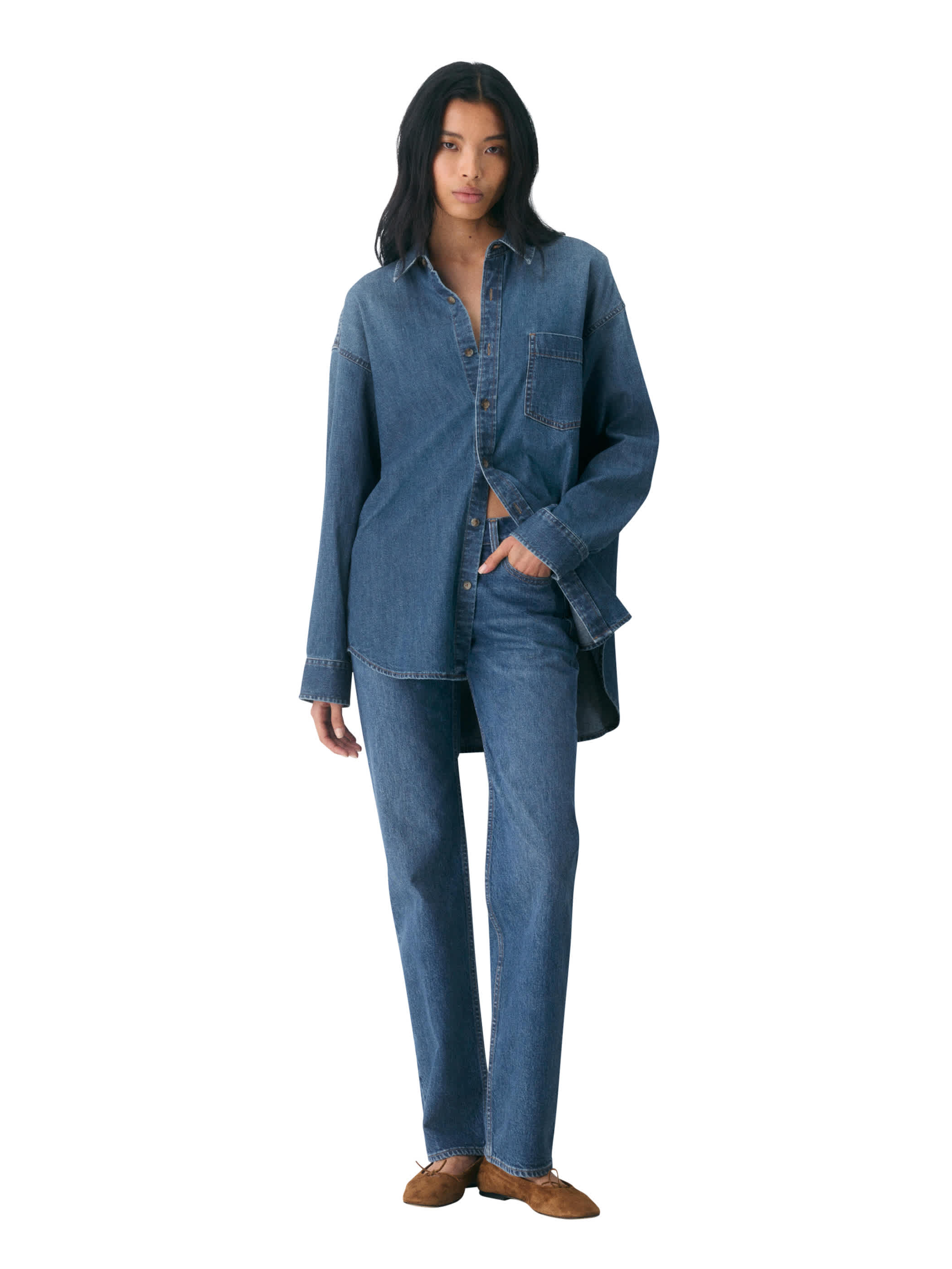 THE '80S COMFY DENIM SHIRT | Aritzia