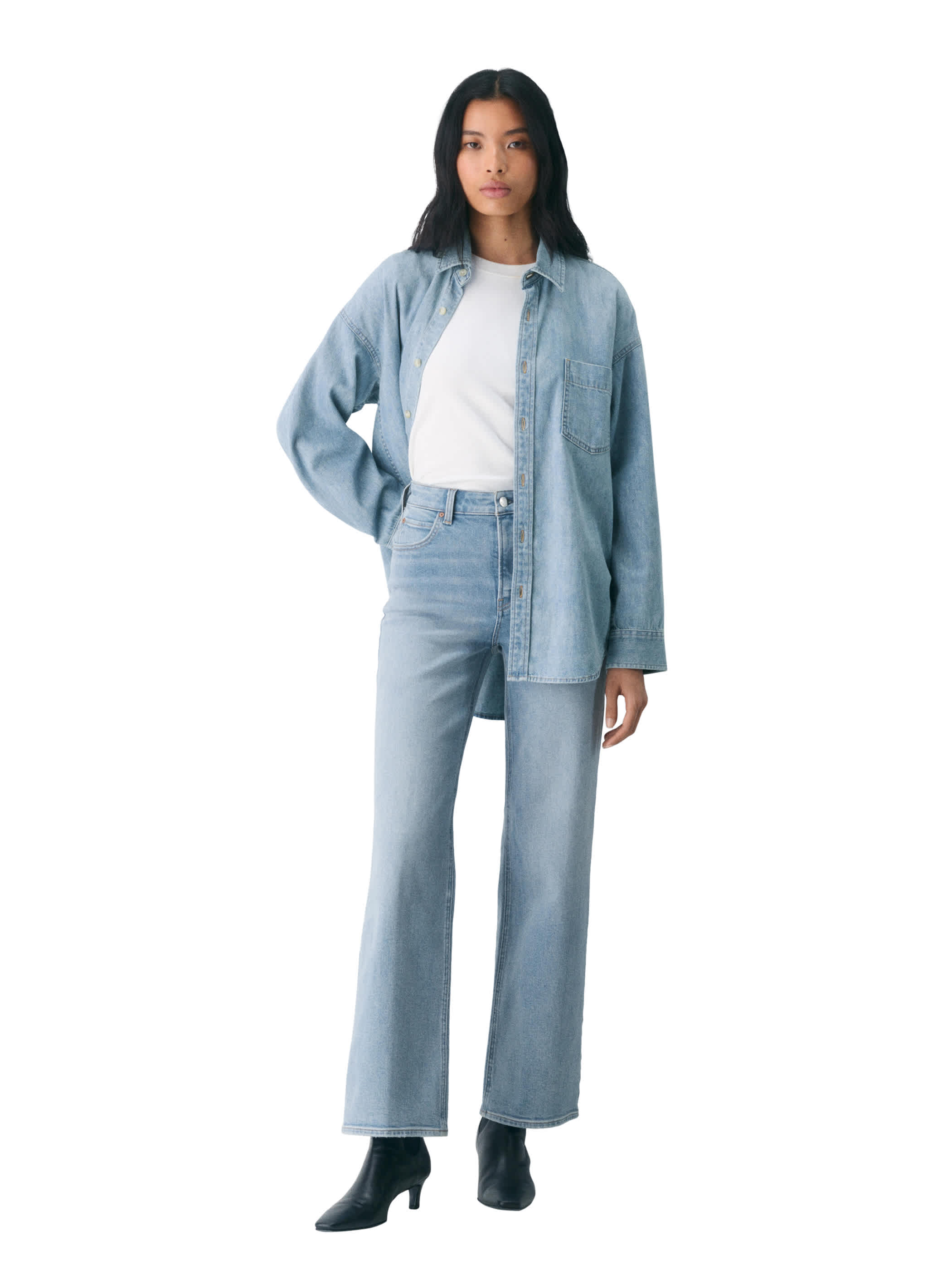 THE '80S COMFY DENIM SHIRT | Aritzia