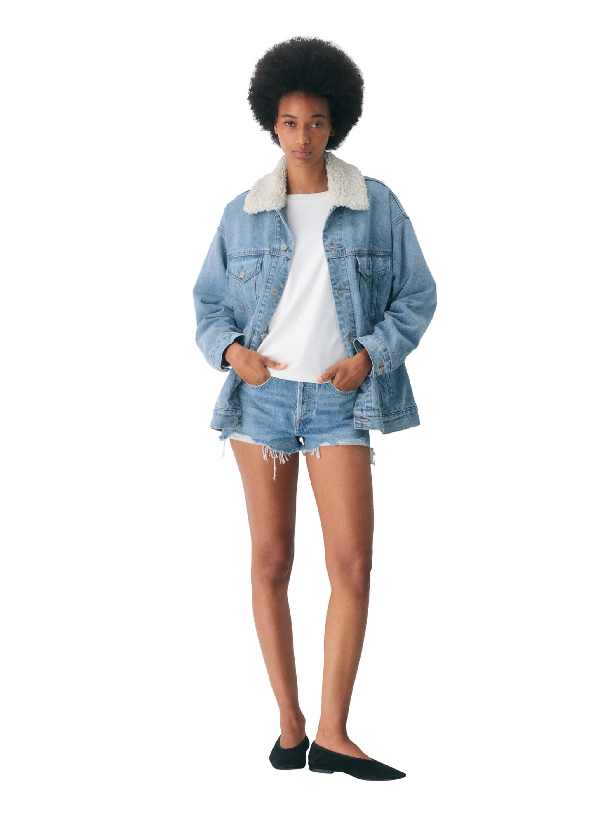 THE '90S VINTAGE SHERPA DENIM JACKET | Aritzia
