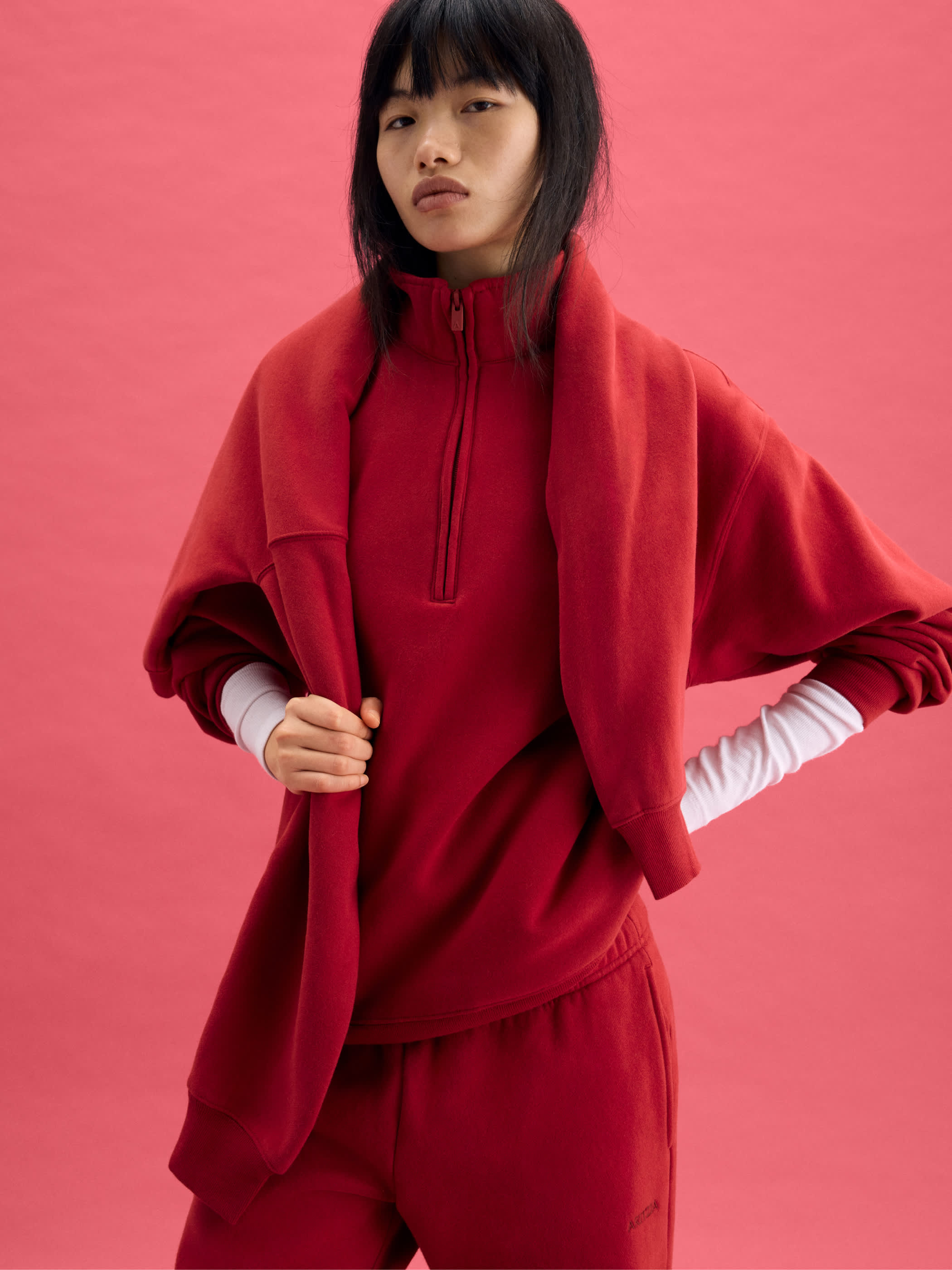 COZY SWEATFLEECE BOYFRIEND 1/2 ZIP | Aritzia