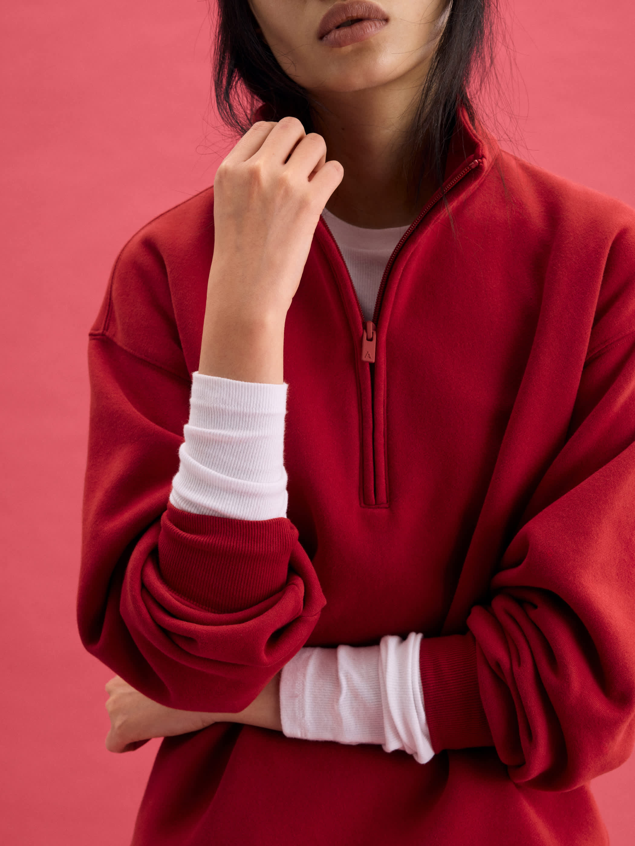 COZY SWEATFLEECE BOYFRIEND 1/2 ZIP | Aritzia