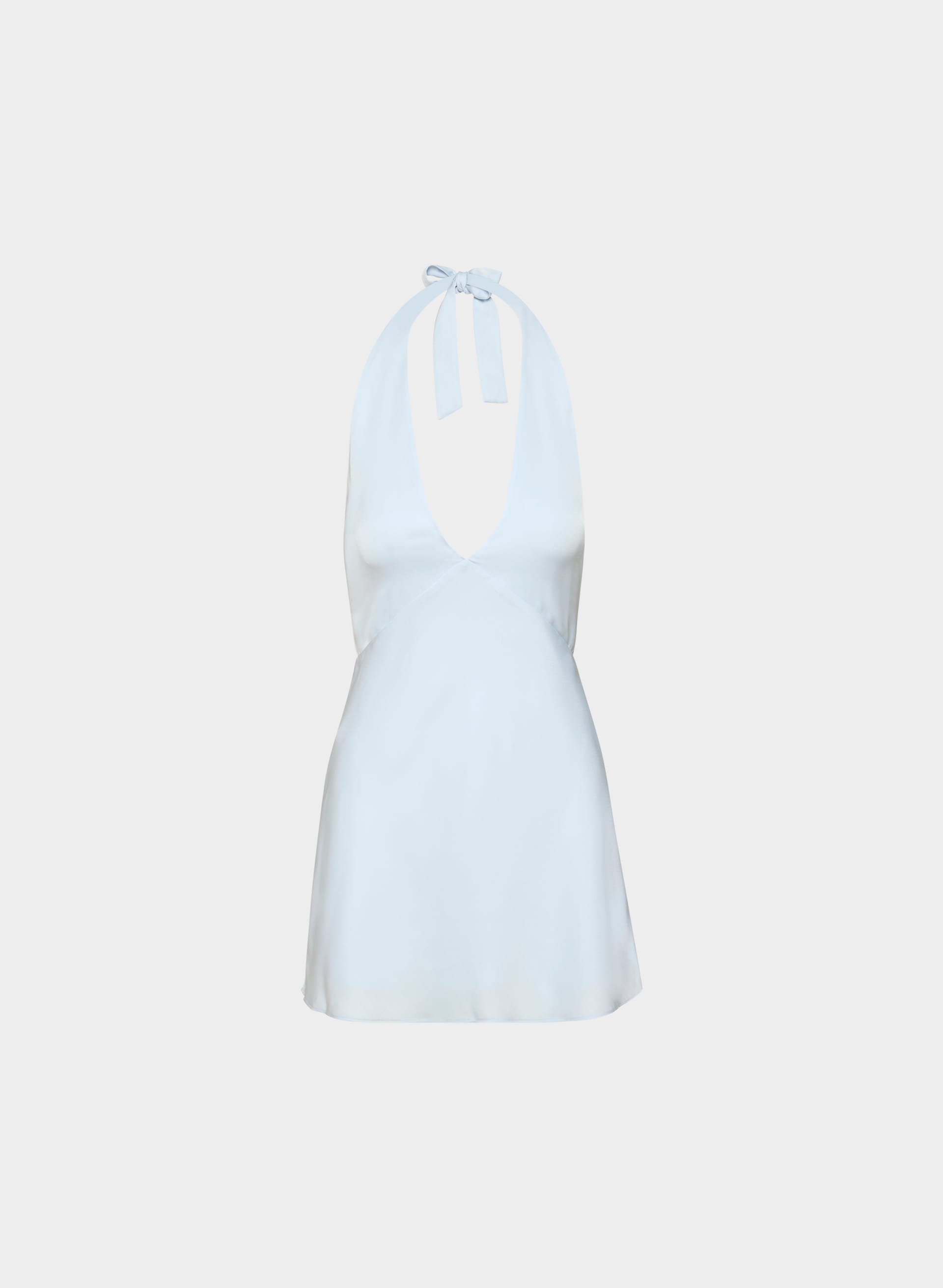 Aritzia NIGHTSCAPE SATIN HALTER MICRO DRESS