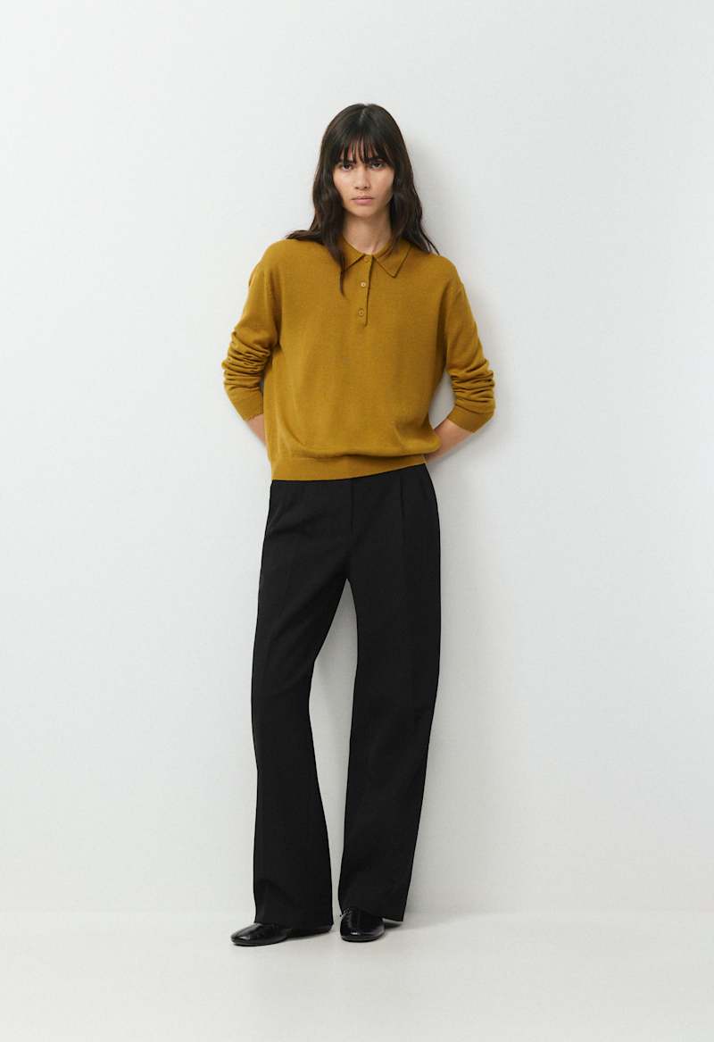 Bare Merino Wool Linnet Polo Sweater by Aritzia