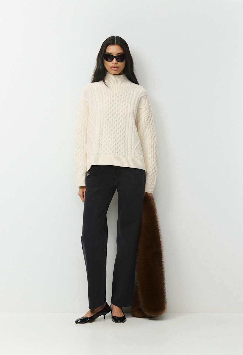 Cable Knit Merino Wool Linguist Turtleneck by Aritzia