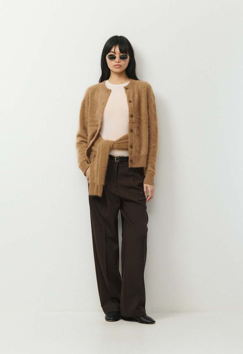 Brushed Wool Cashmere Acclaim Cardigan by Aritzia