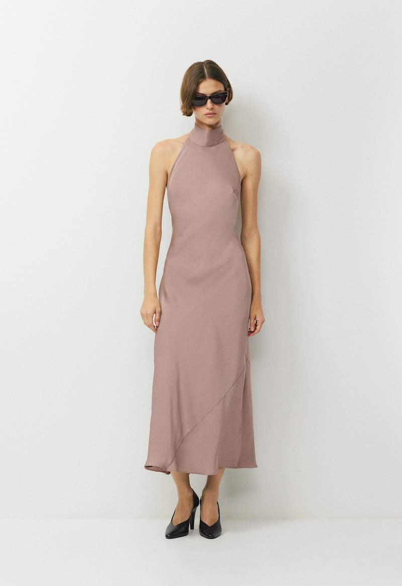 Tidal Satin Halter Dress by Aritzia