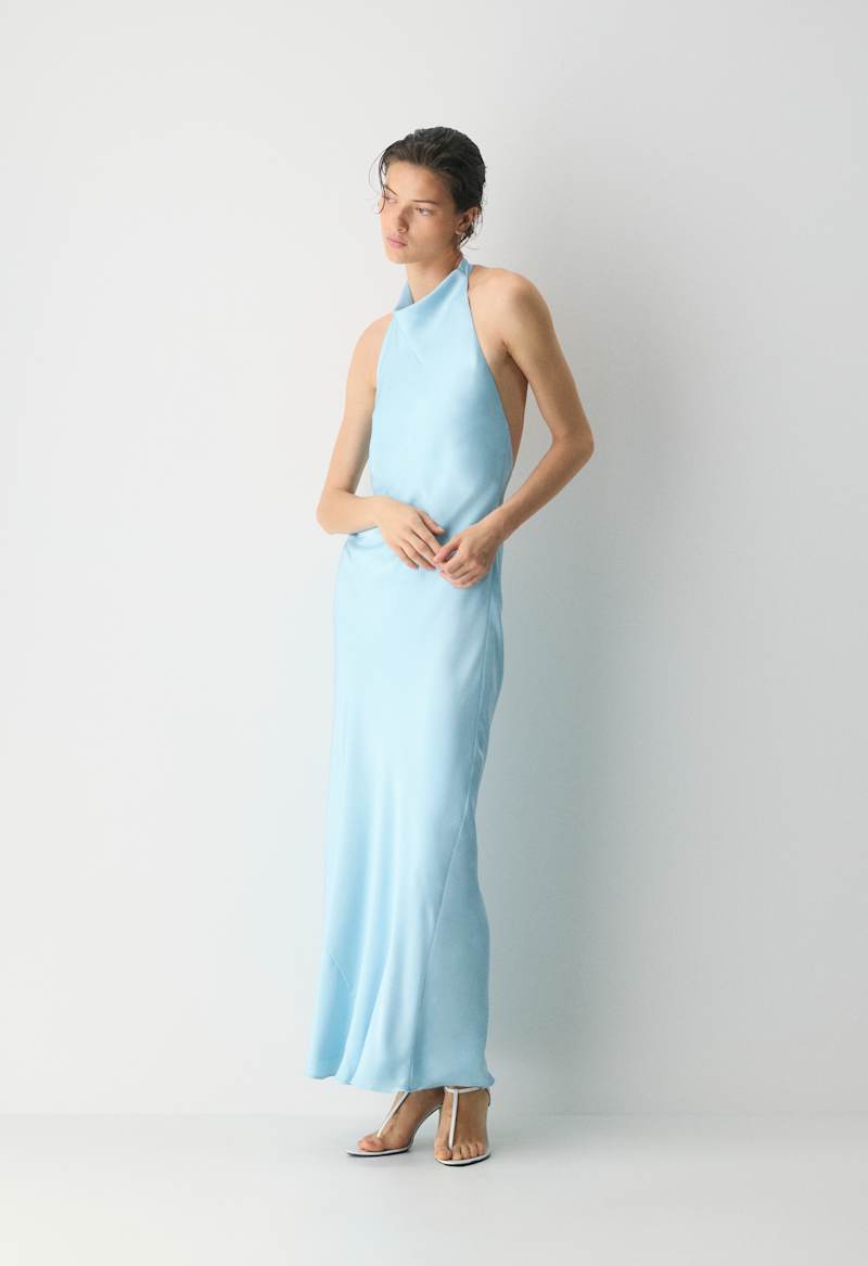 Audience Satin Full Halter Dress by Aritzia